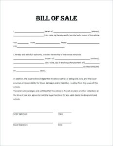 What is a Bill of Sale in Ontario?